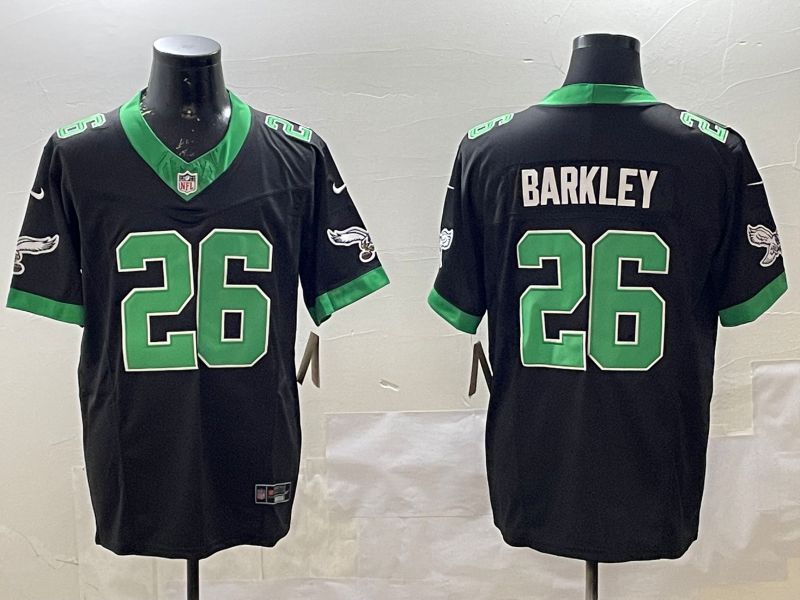 Men Philadelphia Eagles #26 Barkley Black three generations Throwback 2025 Nike Vapor Limited NFL Jersey style 1->philadelphia eagles->NFL Jersey